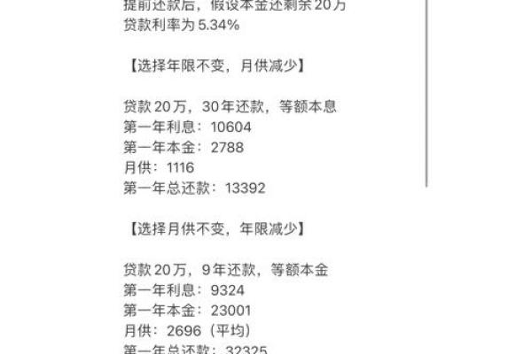 等额本息提前还款计算