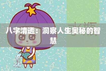 八字清透：洞察人生奥秘的智慧