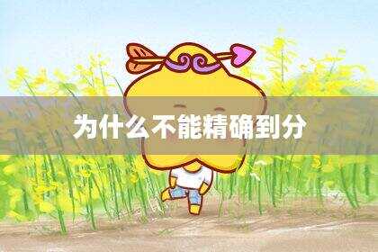 为什么不能精确到分