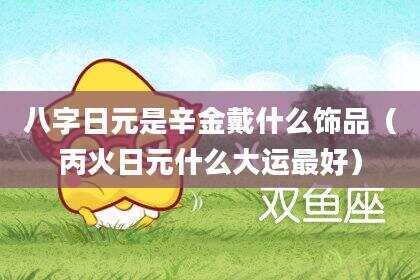 八字日元是辛金戴什么饰品（丙火日元什么大运最好）