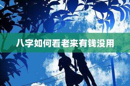 八字如何看老来有钱没用