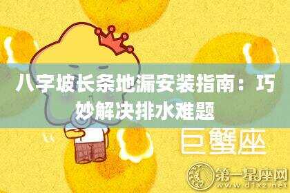 八字坡长条地漏安装指南：巧妙解决排水难题