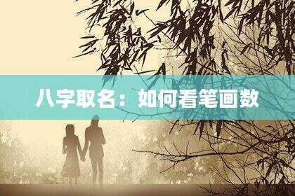 八字取名：如何看笔画数