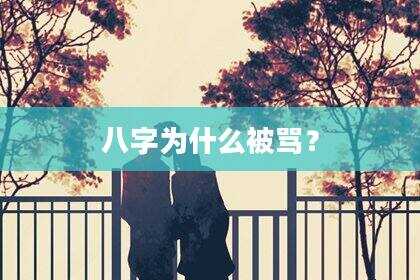 八字为什么被骂？