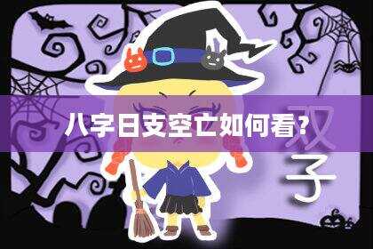 八字日支空亡如何看？
