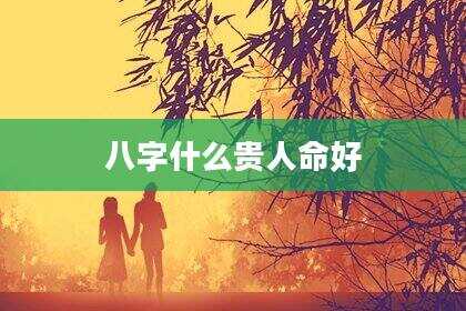八字什么贵人命好