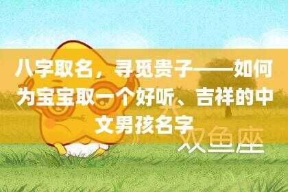 八字取名，寻觅贵子——如何为宝宝取一个好听、吉祥的中文男孩名字