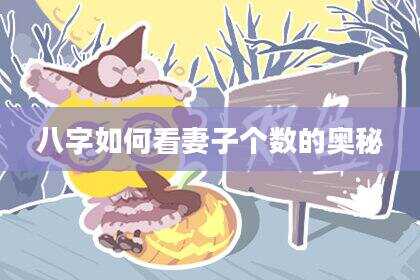 八字如何看妻子个数的奥秘