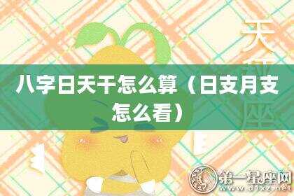 八字日天干怎么算（日支月支怎么看）