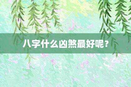 八字什么凶煞最好呢？