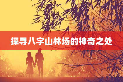 探寻八字山林场的神奇之处