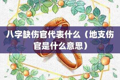 八字缺伤官代表什么（地支伤官是什么意思）