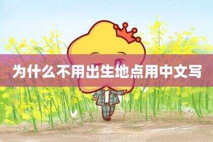 为什么不用出生地点用中文写