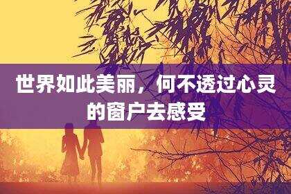 世界如此美丽，何不透过心灵的窗户去感受