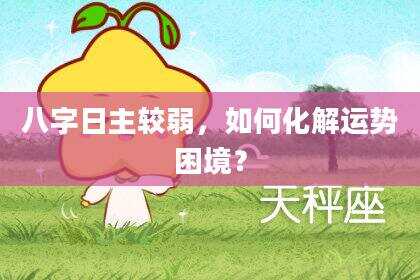 八字日主较弱，如何化解运势困境？