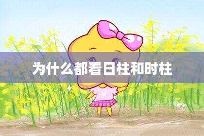 为什么都看日柱和时柱