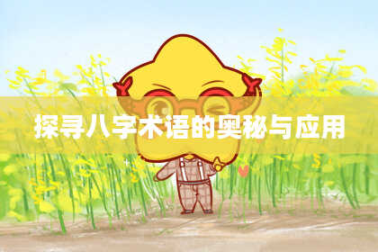 探寻八字术语的奥秘与应用