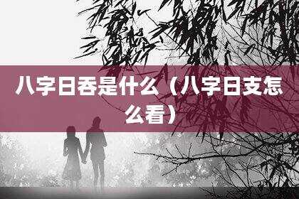 八字日吞是什么（八字日支怎么看）