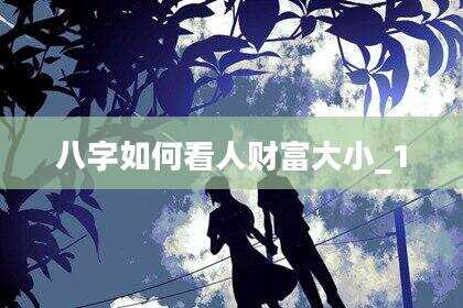 八字如何看人财富大小_1