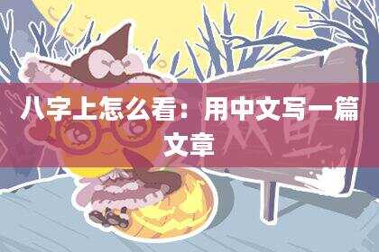 八字上怎么看：用中文写一篇文章
