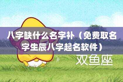 八字缺什么名字补（免费取名字生辰八字起名软件）