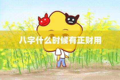 八字什么时候有正财用