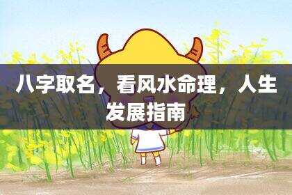 八字取名，看风水命理，人生发展指南