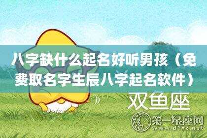 八字缺什么起名好听男孩（免费取名字生辰八字起名软件）