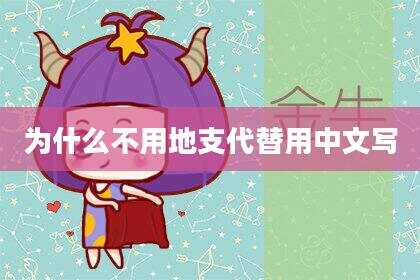 为什么不用地支代替用中文写