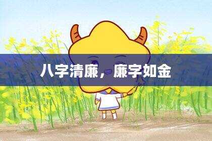 八字清廉，廉字如金