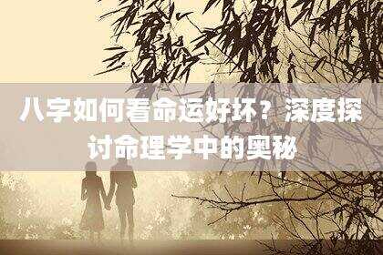 八字如何看命运好坏？深度探讨命理学中的奥秘