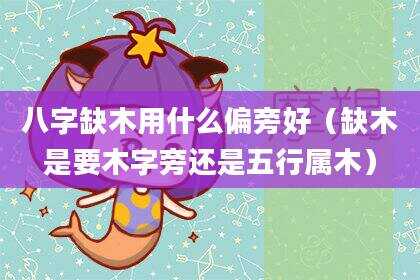 八字缺木用什么偏旁好（缺木是要木字旁还是五行属木）