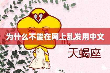 为什么不能在网上乱发用中文