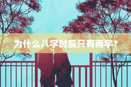 为什么八字时辰只有两字？