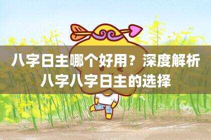 八字日主哪个好用？深度解析八字八字日主的选择