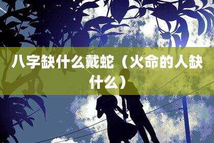 八字缺什么戴蛇（火命的人缺什么）