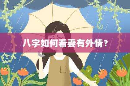 八字如何看妻有外情？