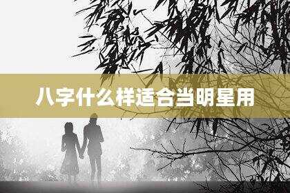 八字什么样适合当明星用
