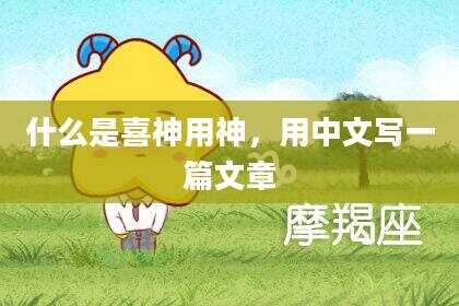 什么是喜神用神，用中文写一篇文章