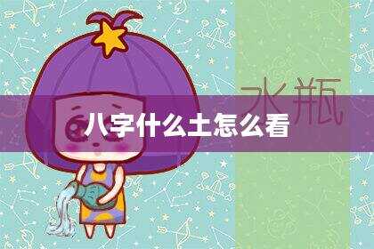 八字什么土怎么看