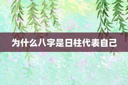 为什么八字是日柱代表自己