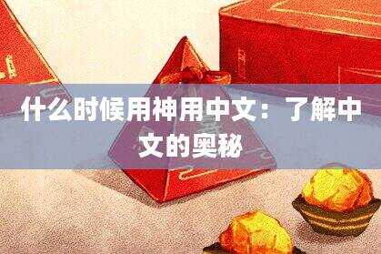 什么时候用神用中文：了解中文的奥秘