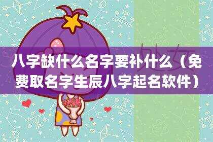 八字缺什么名字要补什么（免费取名字生辰八字起名软件）