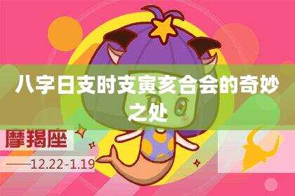 八字日支时支寅亥合会的奇妙之处
