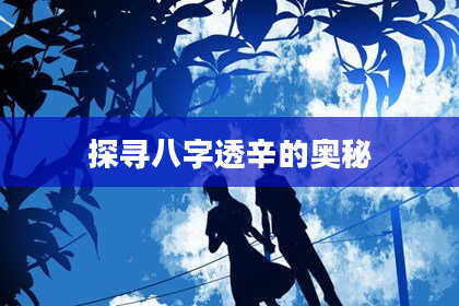 探寻八字透辛的奥秘