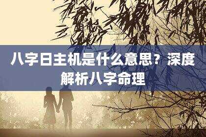 八字日主机是什么意思？深度解析八字命理