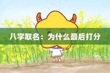 八字取名：为什么最后打分