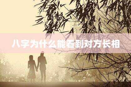 八字为什么能看到对方长相