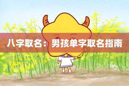 八字取名：男孩单字取名指南