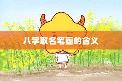 八字取名笔画的含义